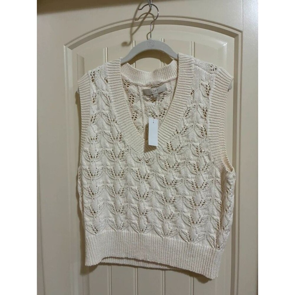 Loft Sweater Vest Ivory SIZE